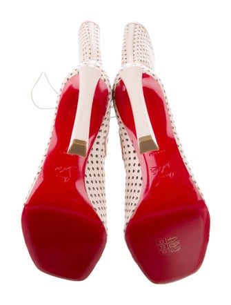 Christian Louboutin Leather Lasercut Accents Lace-Up Boots