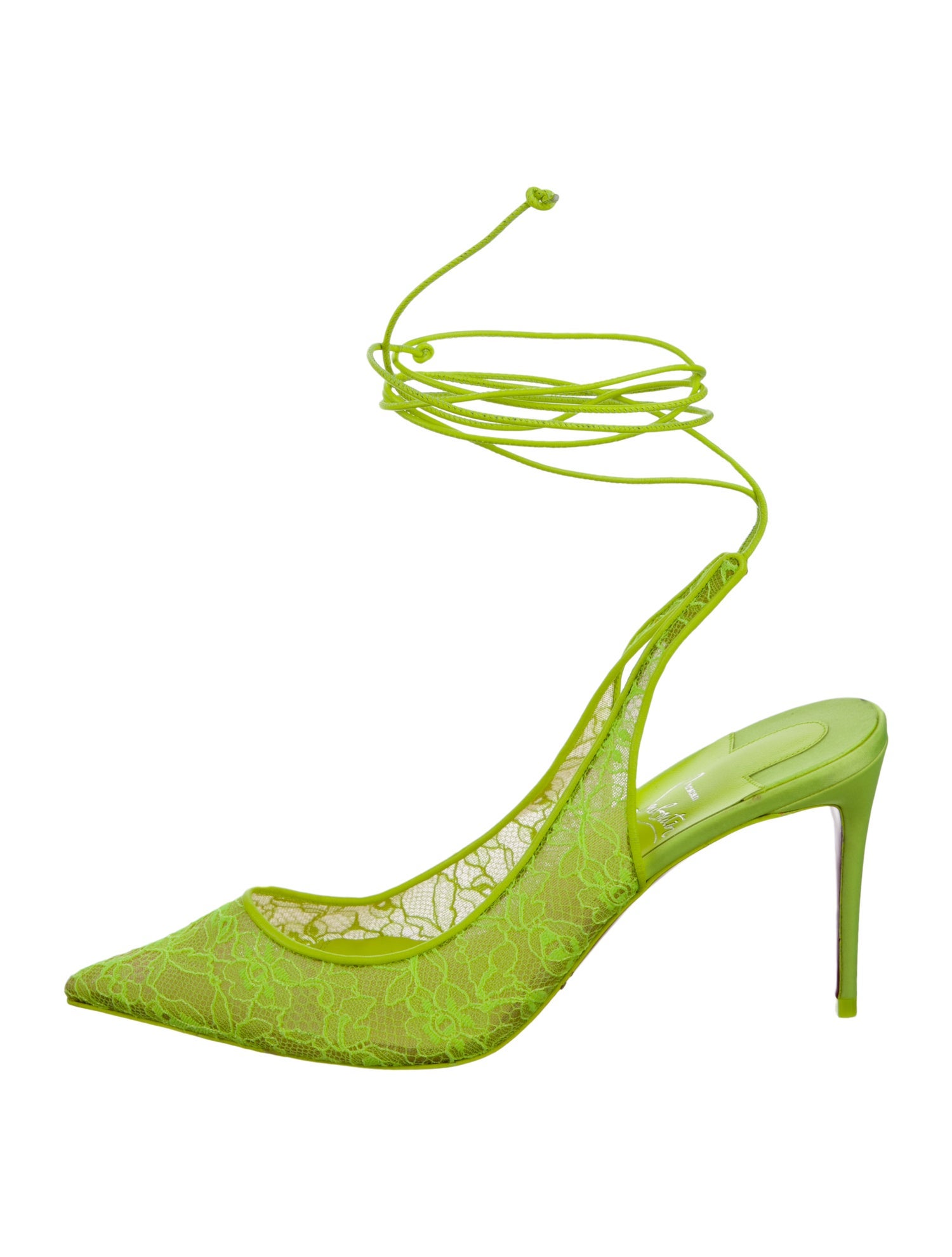 Christian Louboutin Lace Lace Pattern Slingback Pumps