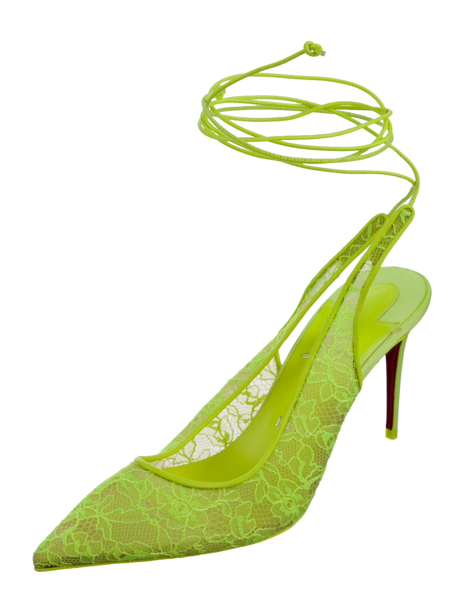 Christian Louboutin Lace Lace Pattern Slingback Pumps