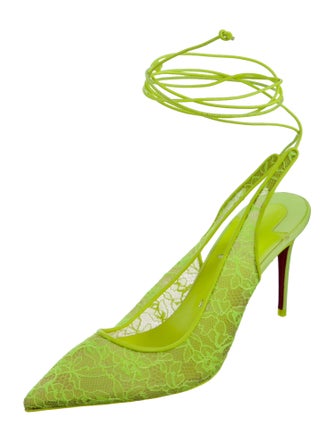 Christian Louboutin Lace Lace Pattern Slingback Pumps