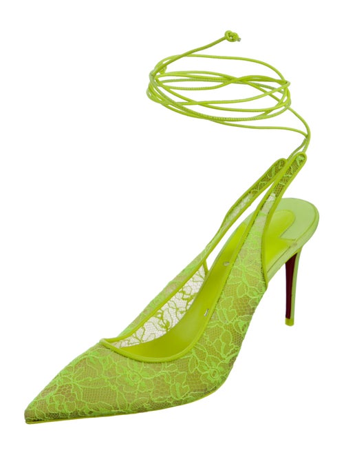 Christian Louboutin Lace Lace Pattern Slingback Pumps