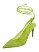 Christian Louboutin Lace Lace Pattern Slingback Pumps