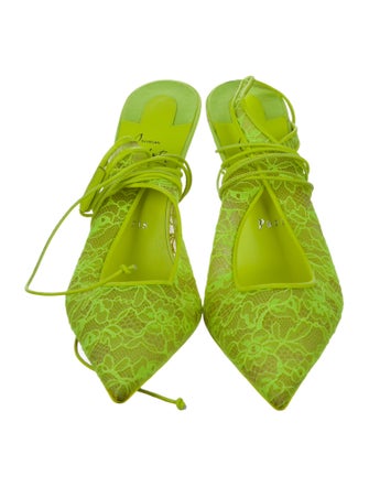 Christian Louboutin Lace Lace Pattern Slingback Pumps