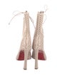 Christian Louboutin Leather Lasercut Accents Lace-Up Boots