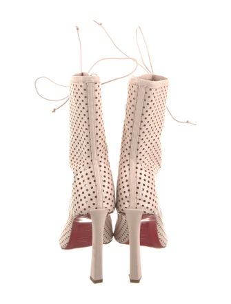 Christian Louboutin Leather Lasercut Accents Lace-Up Boots