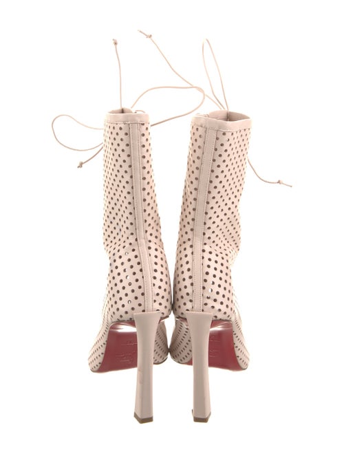 Christian Louboutin Leather Lasercut Accents Lace-Up Boots