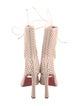Christian Louboutin Leather Lasercut Accents Lace-Up Boots