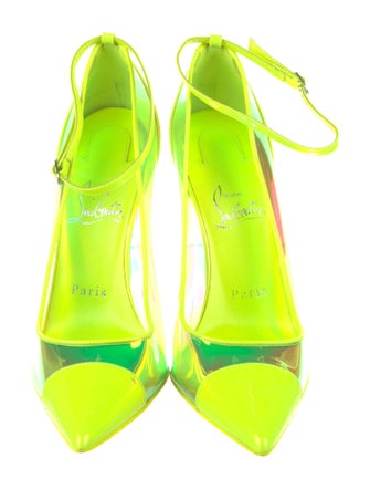 Christian Louboutin Spike Accents PVC Slingback Pumps