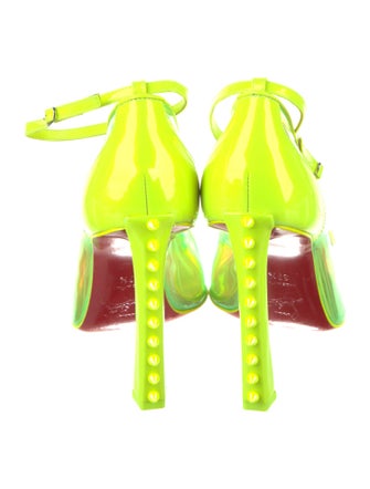 Christian Louboutin Spike Accents PVC Slingback Pumps