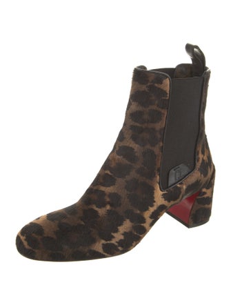 Christian Louboutin Ponyhair Animal Print Chelsea Boots