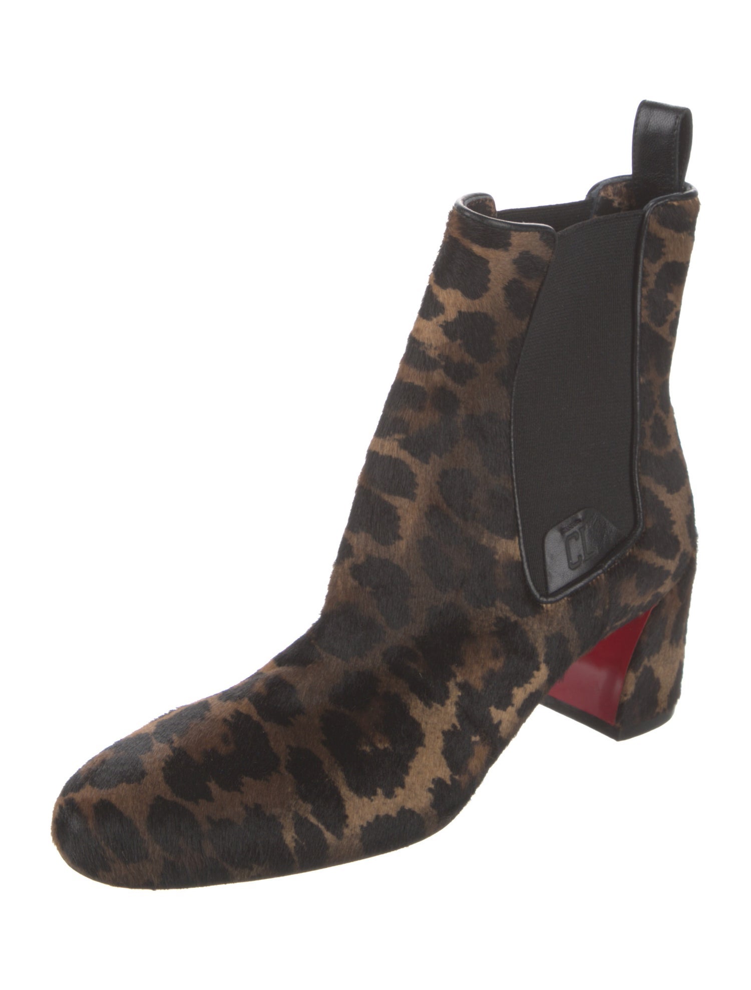 Christian Louboutin Ponyhair Animal Print Chelsea Boots