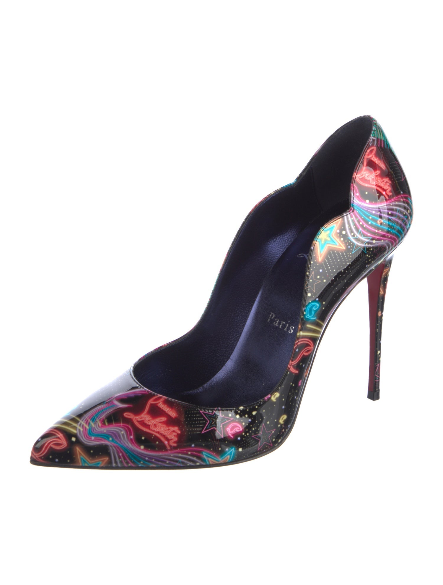 Christian Louboutin Patent Leather Printed Pumps