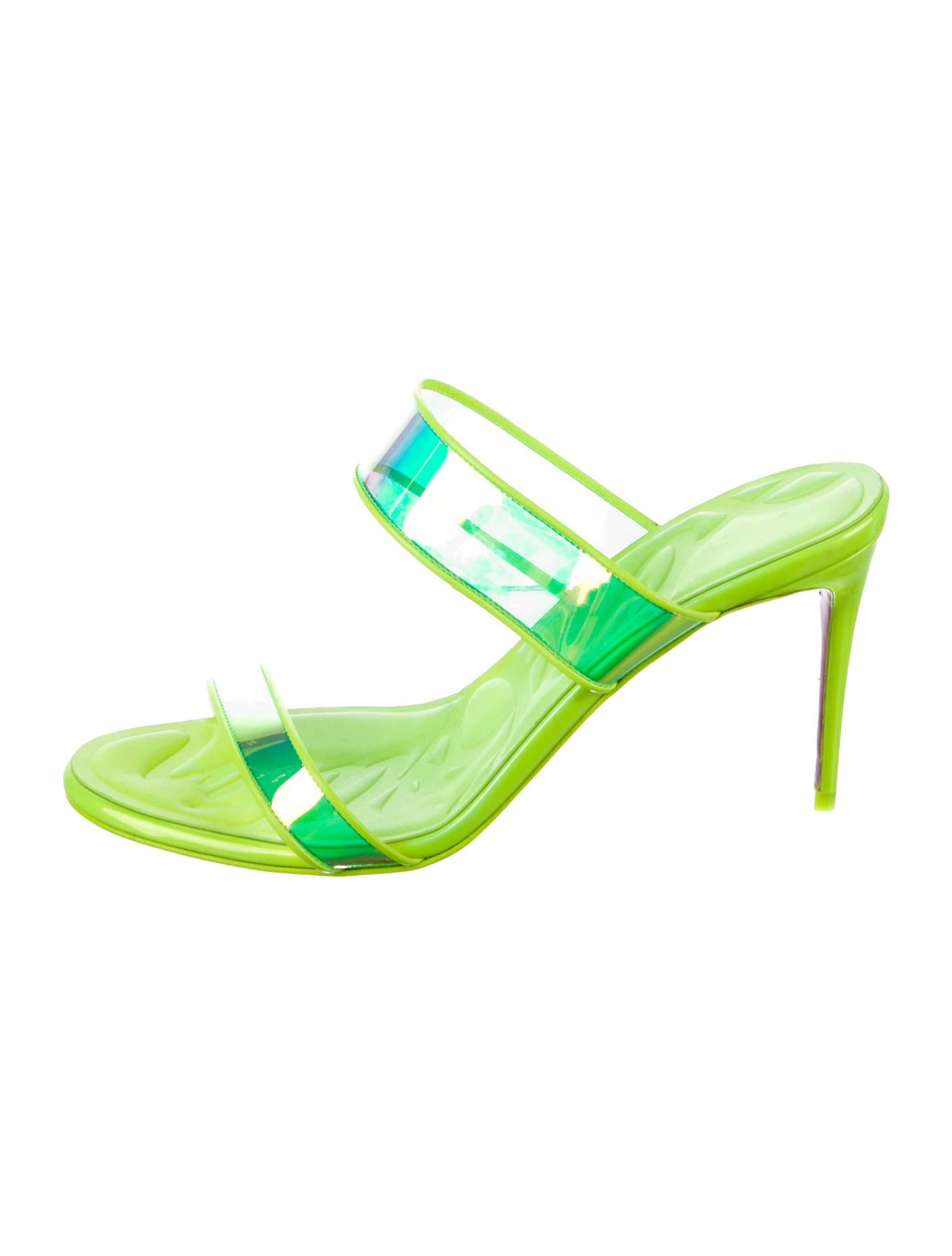 Christian Louboutin PVC Leather Trim Embellishment Slides