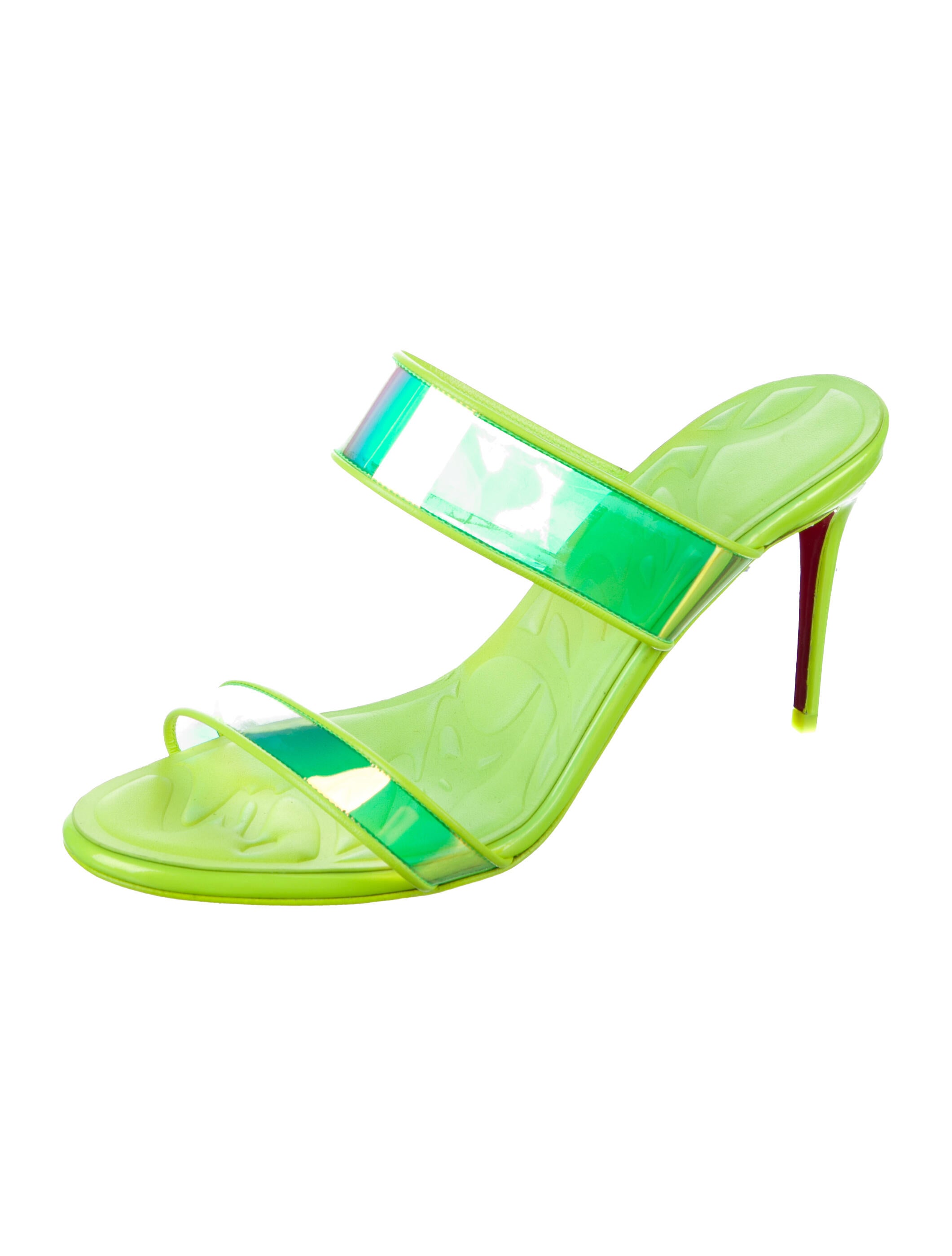 Christian Louboutin PVC Leather Trim Embellishment Slides