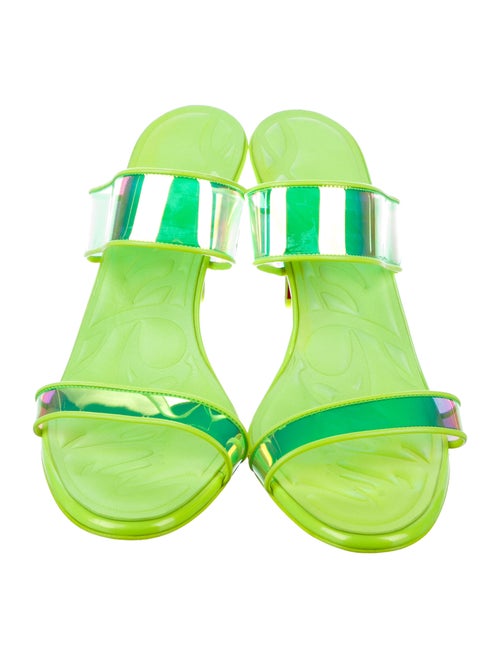 Christian Louboutin PVC Leather Trim Embellishment Slides