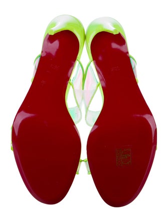 Christian Louboutin PVC Leather Trim Embellishment Slides