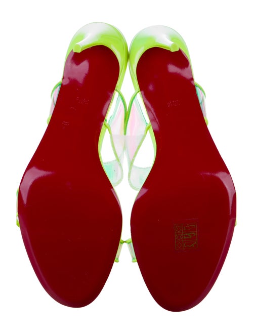 Christian Louboutin PVC Leather Trim Embellishment Slides