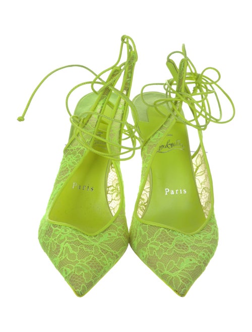 Christian Louboutin Lace Lace Pattern Slingback Pumps
