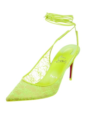 Christian Louboutin Lace Lace Pattern Slingback Pumps