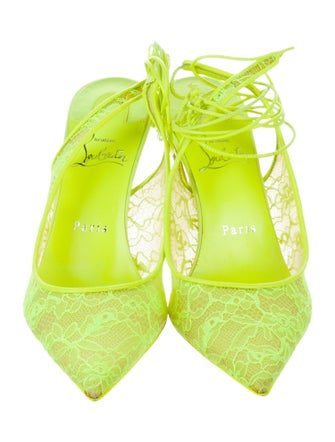 Christian Louboutin Lace Lace Pattern Slingback Pumps