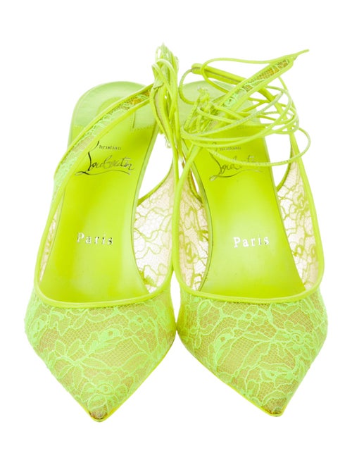 Christian Louboutin Lace Lace Pattern Slingback Pumps