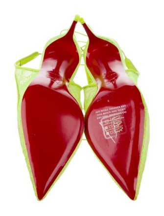 Christian Louboutin Lace Lace Pattern Slingback Pumps