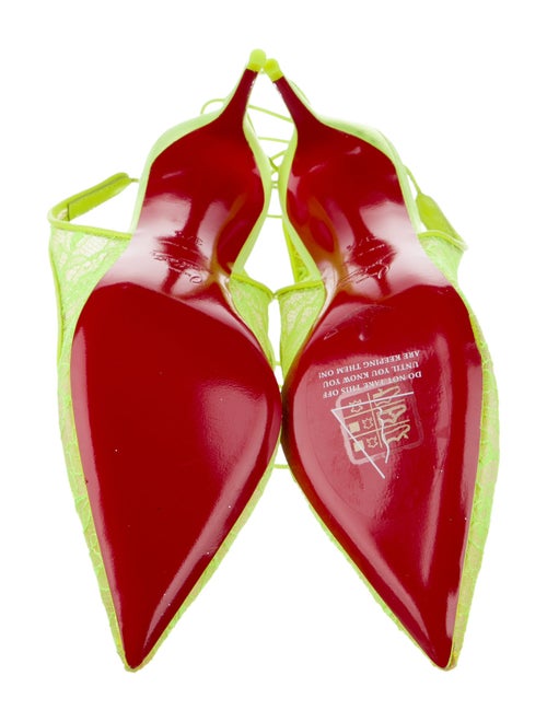 Christian Louboutin Lace Lace Pattern Slingback Pumps