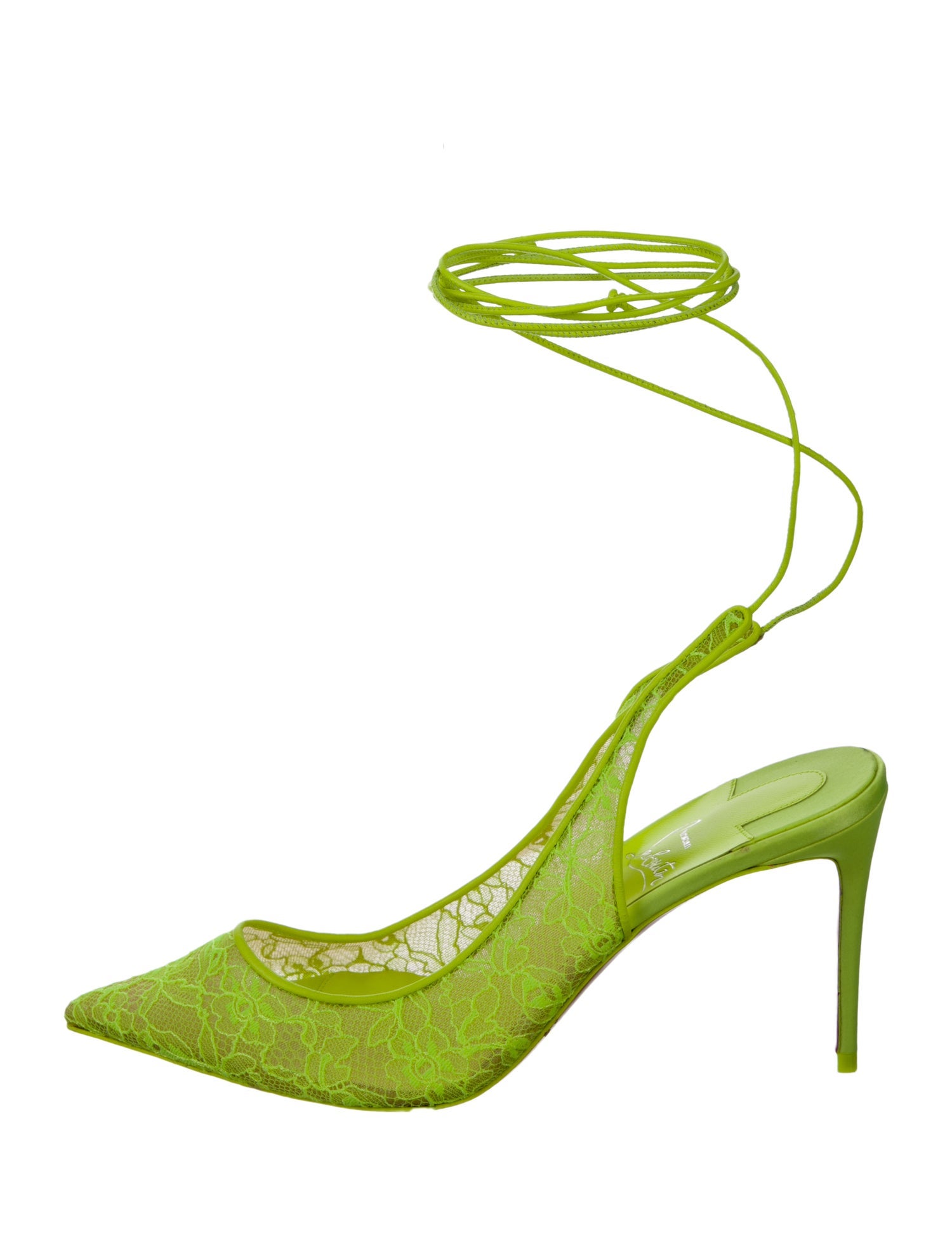 Christian Louboutin Lace Lace Pattern Slingback Pumps