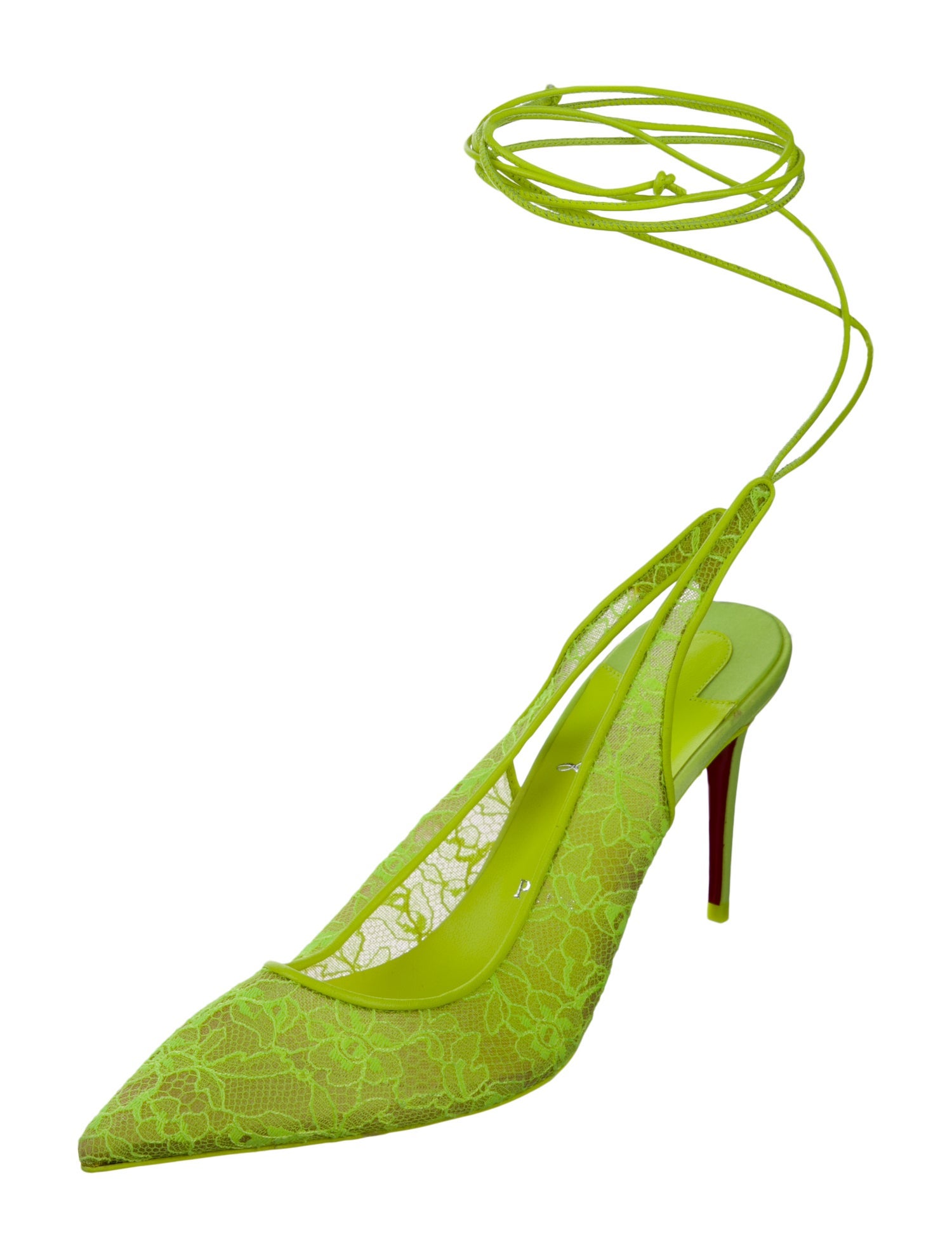 Christian Louboutin Lace Lace Pattern Slingback Pumps
