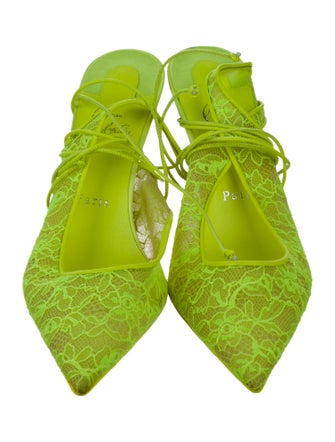 Christian Louboutin Lace Lace Pattern Slingback Pumps