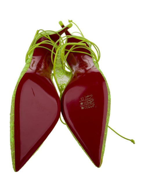 Christian Louboutin Lace Lace Pattern Slingback Pumps