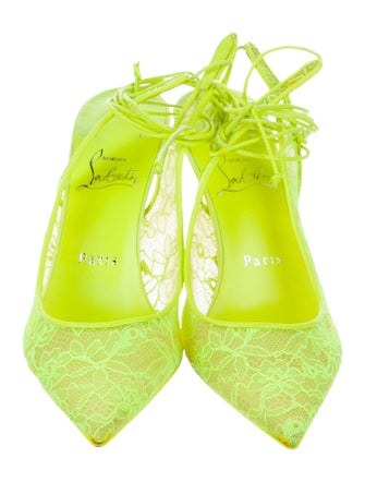 Christian Louboutin Lace Lace Pattern Slingback Pumps