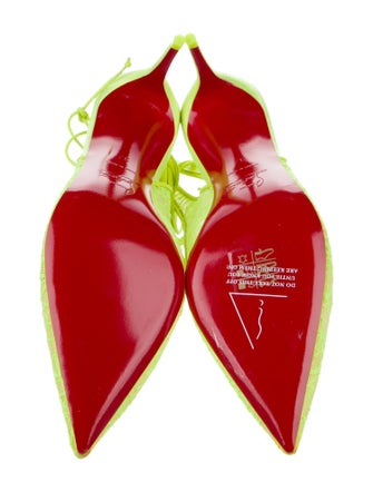 Christian Louboutin Lace Lace Pattern Slingback Pumps