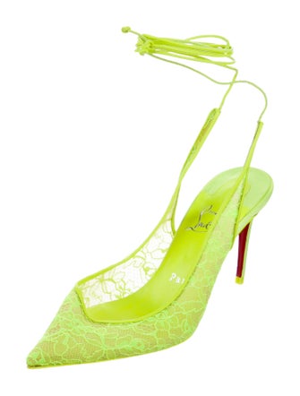Christian Louboutin Lace Lace Pattern Slingback Pumps
