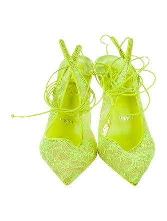 Christian Louboutin Lace Lace Pattern Slingback Pumps
