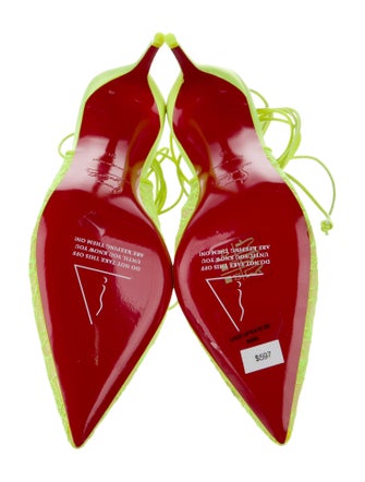 Christian Louboutin Lace Lace Pattern Slingback Pumps