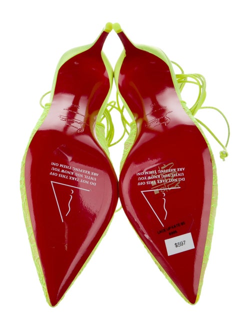 Christian Louboutin Lace Lace Pattern Slingback Pumps