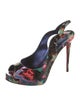 Christian Louboutin Patent Leather Printed Slingback Sandals