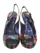 Christian Louboutin Patent Leather Printed Slingback Sandals