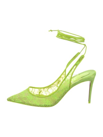 Christian Louboutin Lace Lace Pattern Slingback Pumps