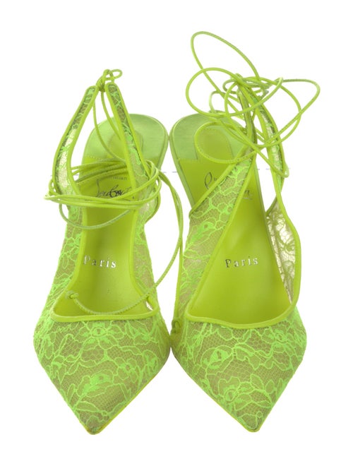 Christian Louboutin Lace Lace Pattern Slingback Pumps