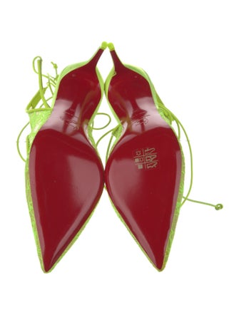 Christian Louboutin Lace Lace Pattern Slingback Pumps