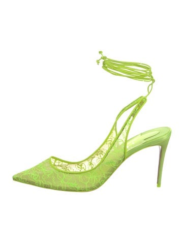 Christian Louboutin Pumps Leather Lace Pattern Slingback IT 38 | 8