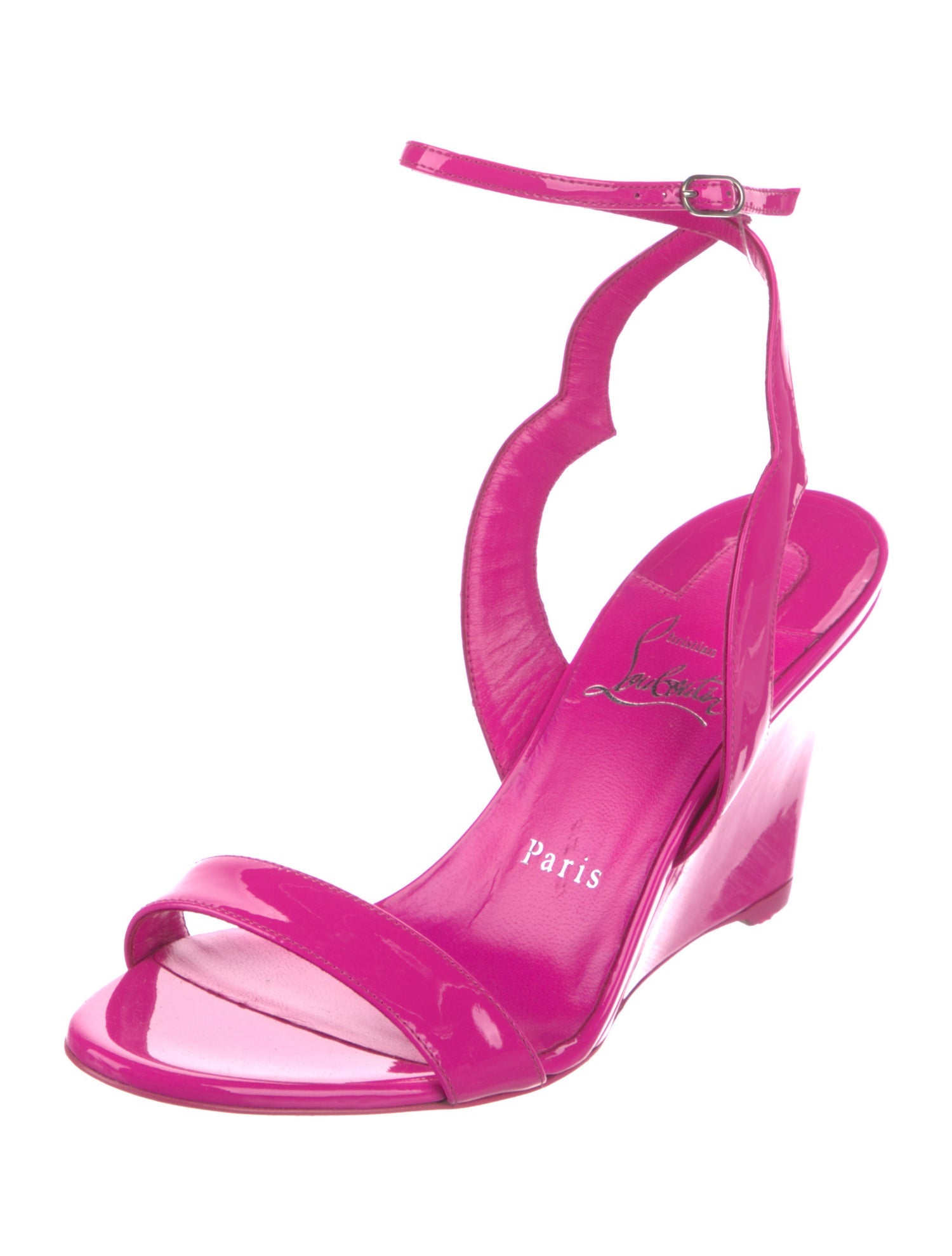 Christian Louboutin Patent Leather Printed Sandals