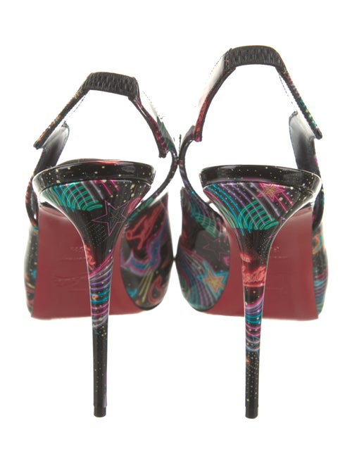 Christian Louboutin Patent Leather Printed Slingback Sandals