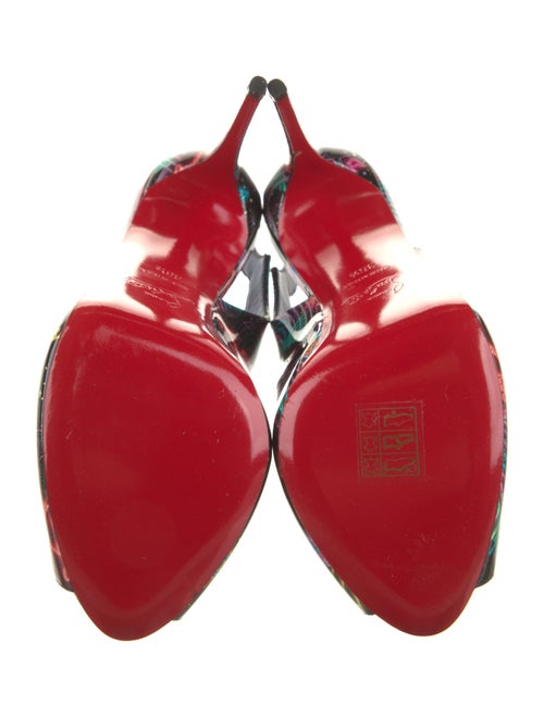 Christian Louboutin Patent Leather Printed Slingback Sandals