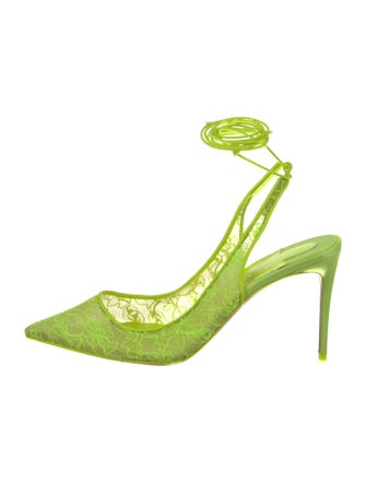 Christian Louboutin Lace Lace Pattern Slingback Pumps