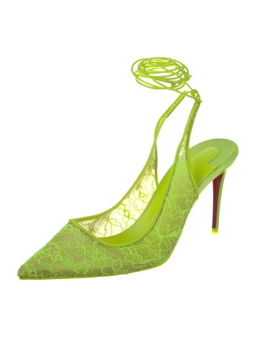 Christian Louboutin Lace Lace Pattern Slingback Pumps