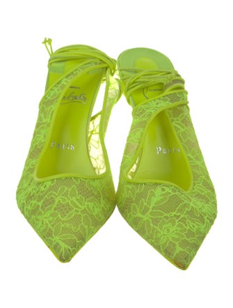 Christian Louboutin Lace Lace Pattern Slingback Pumps