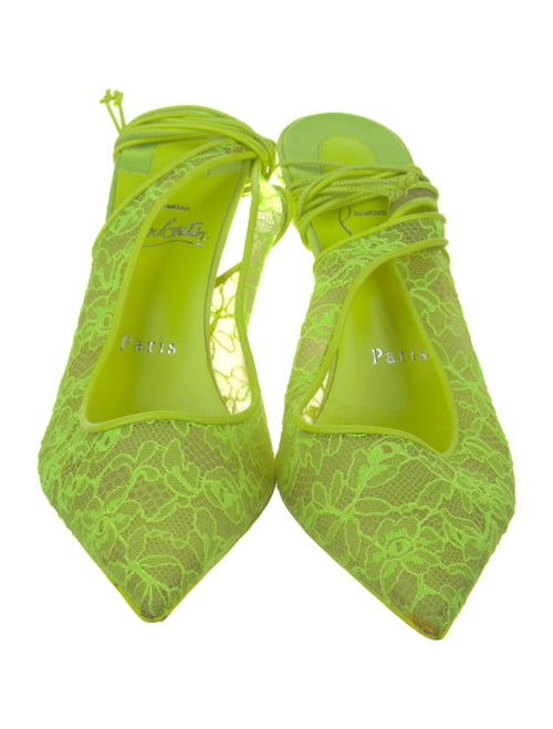 Christian Louboutin Lace Lace Pattern Slingback Pumps